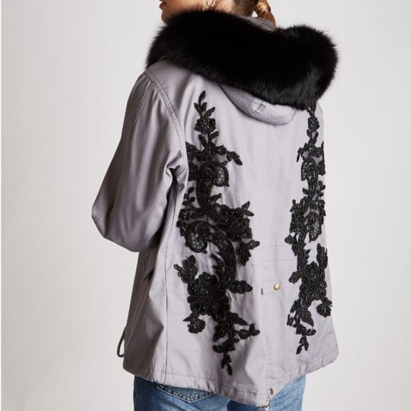 AVA KRIS - BELLA PARKA - Light Grey / Black - Picture 2 of 2